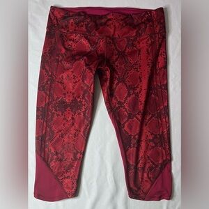 lululemon athletica Red Snake Print Jean Shorts